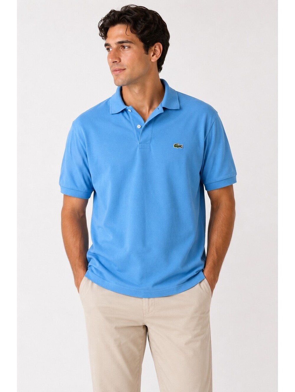 Lacoste Classic Fit Preppy Polo Shirt Men's XL Blue Turquoise 100% Cotton Peru